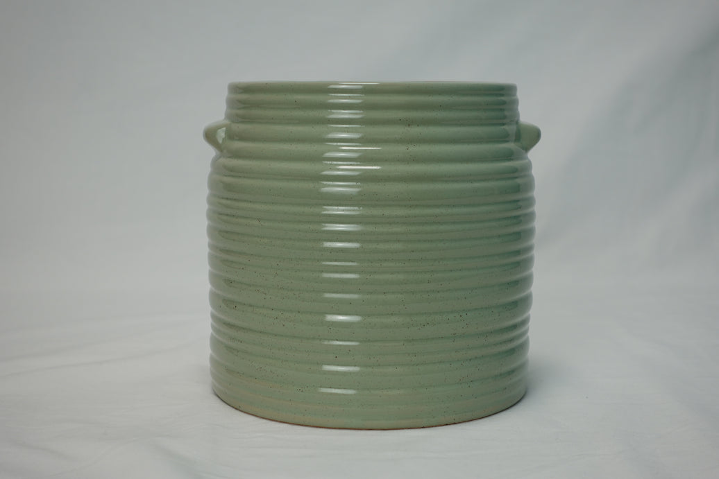 Sage Green Ribbed Planter