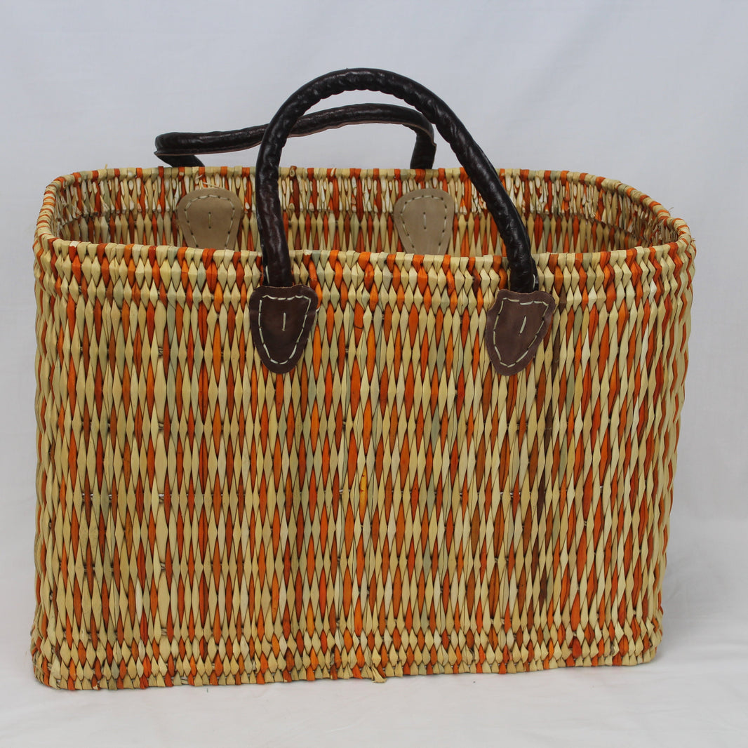 Natural Reed Handmade Moroccan Basket Tote - Set of 2