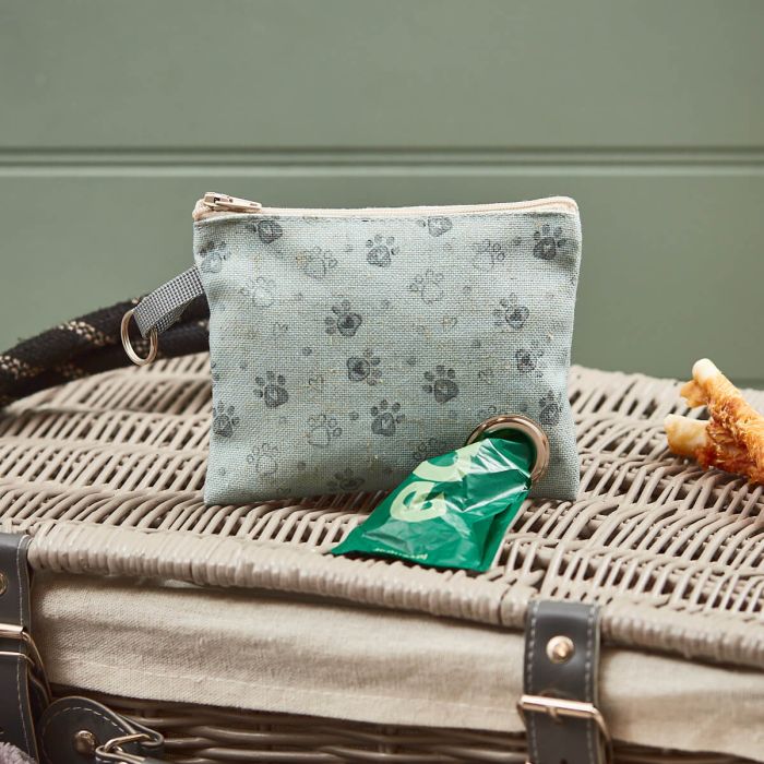 Poop Bag Holder - Grey Paw Print