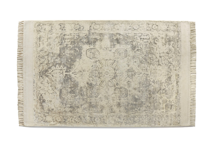 Rug Guru Handwoven Rug - Vintage Fringe Mocha/Oyster