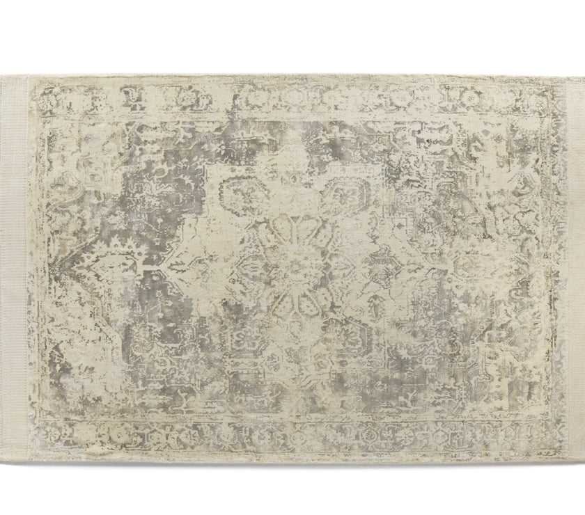 Rug Guru Handwoven Rug - Vintage Fringe Mocha/Oyster