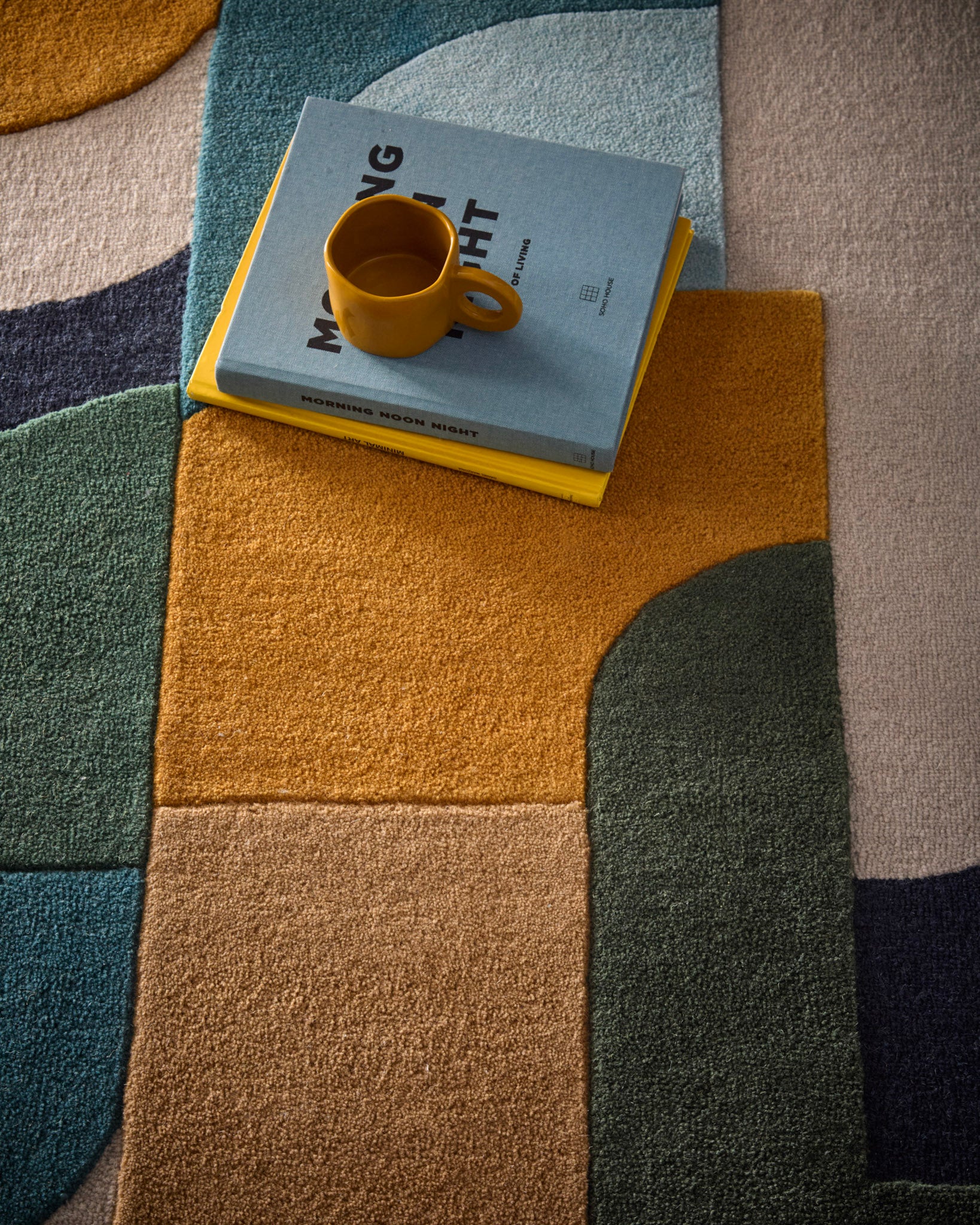 Origins Art Deco Retro Design Rug - Teal Blue