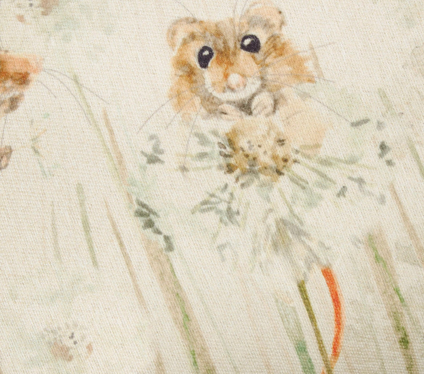 Countryside Mice Reversible Check Cushion