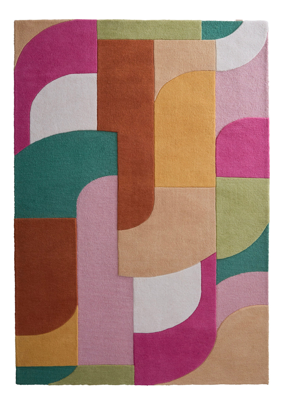 Origins Art Deco Retro Design Rug - Pink
