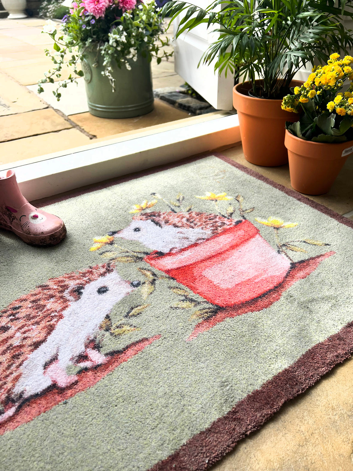 Hedgehog Friends Washable Door Mat