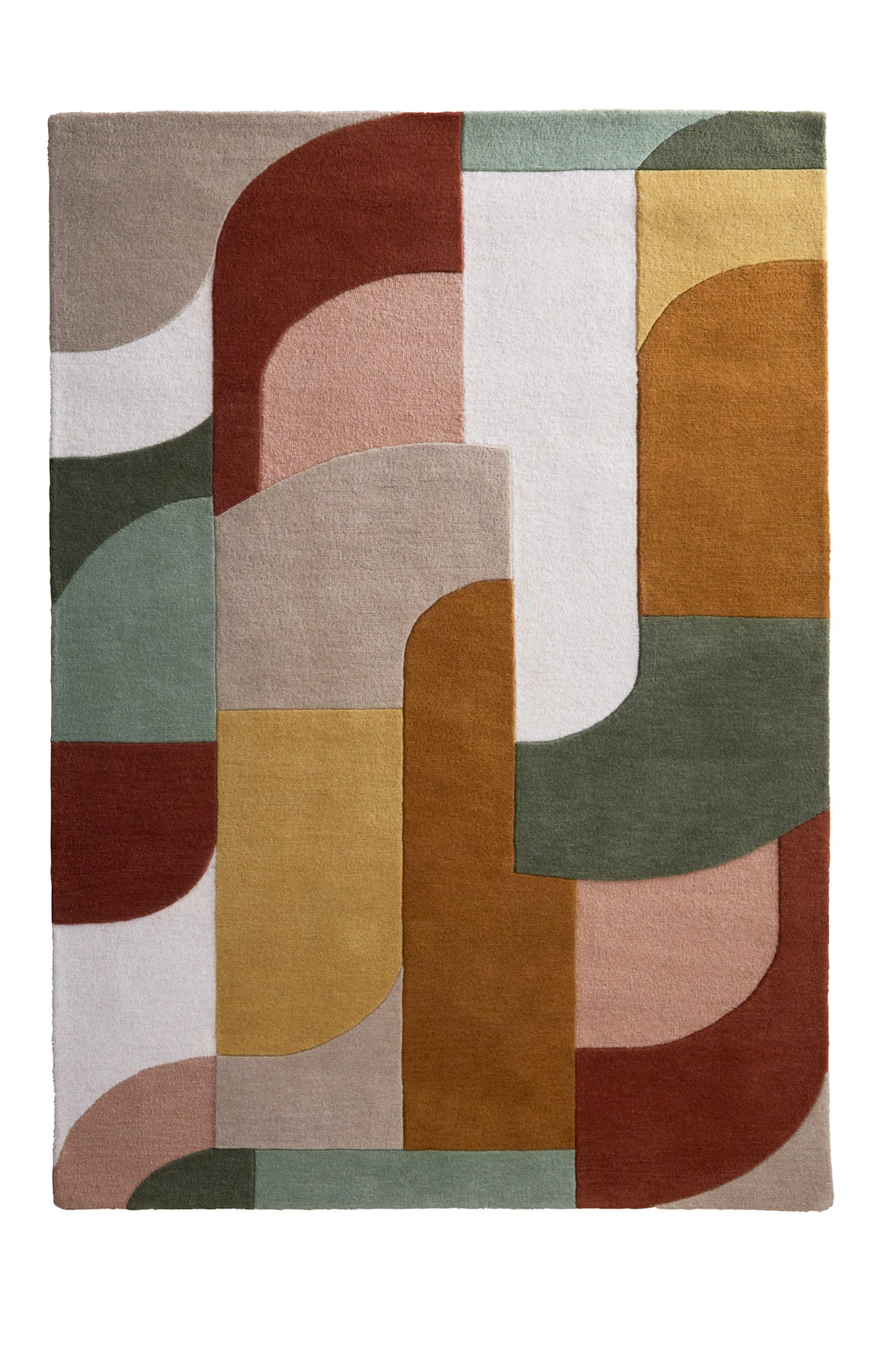Origins Art Deco Retro Design Rug - Tan