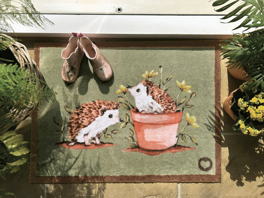 Hug Rug Washable Door Mat - Hedgehog Friends