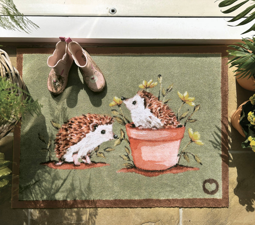 Hug Rug Washable Door Mat - Hedgehog Friends