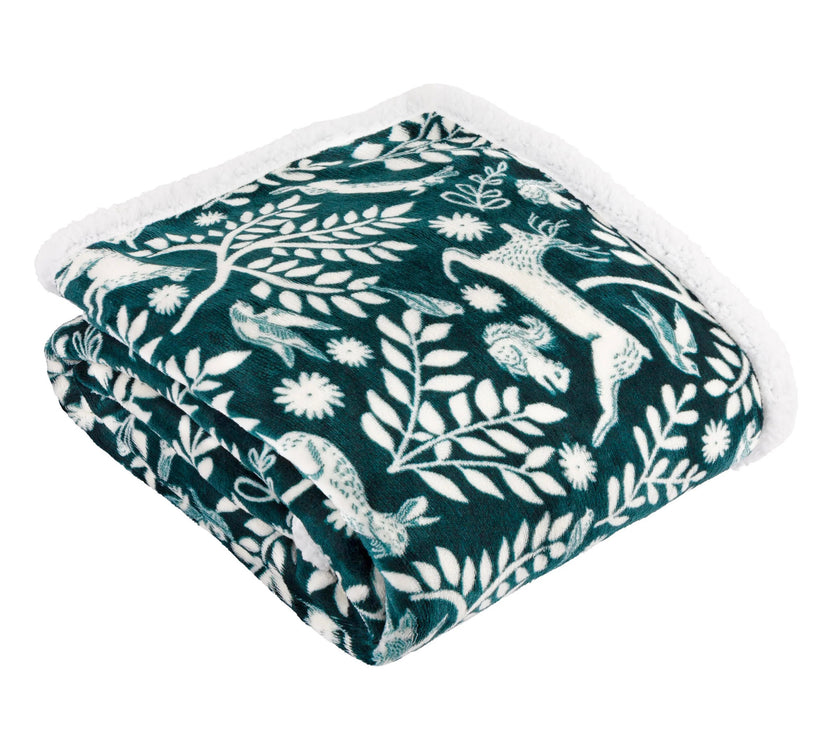 Winter Woodland Sherpa Throw