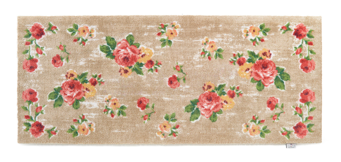 Vintage Rose Design Washable Door Mat