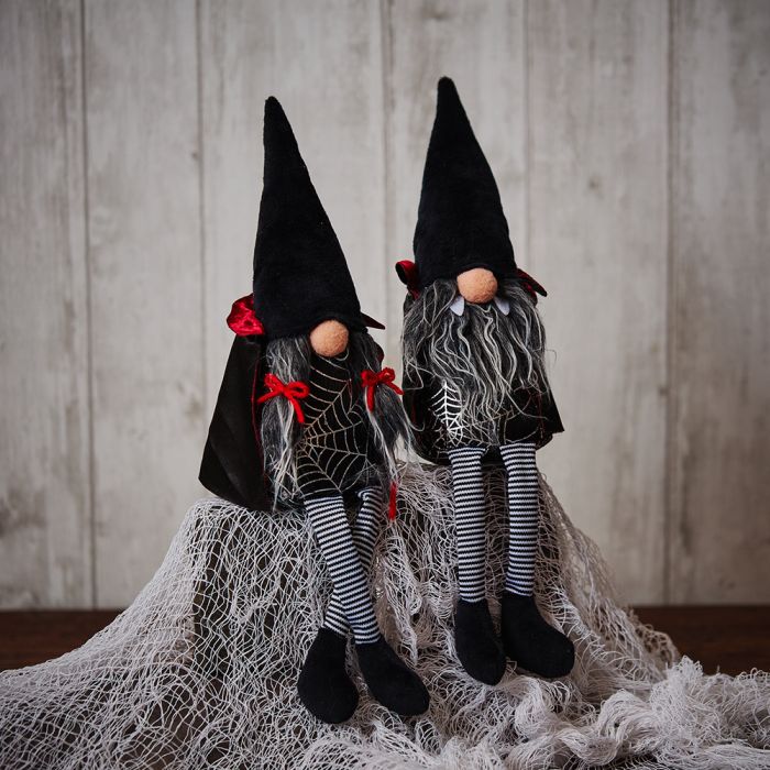 Vampire Gonk Shelf Sitters with Striped Legs - Pair