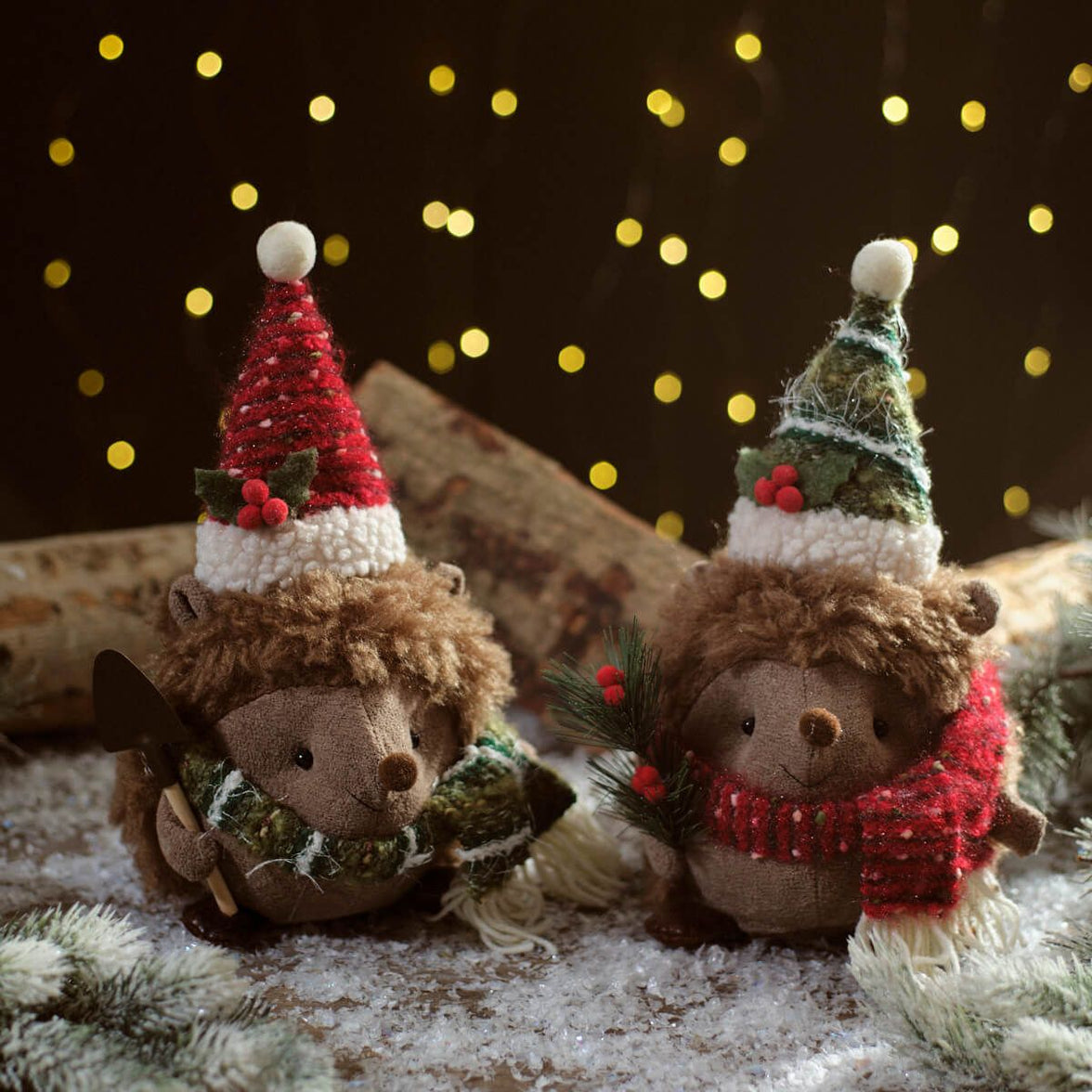 Christmas Sitting Hedgehog Assorted