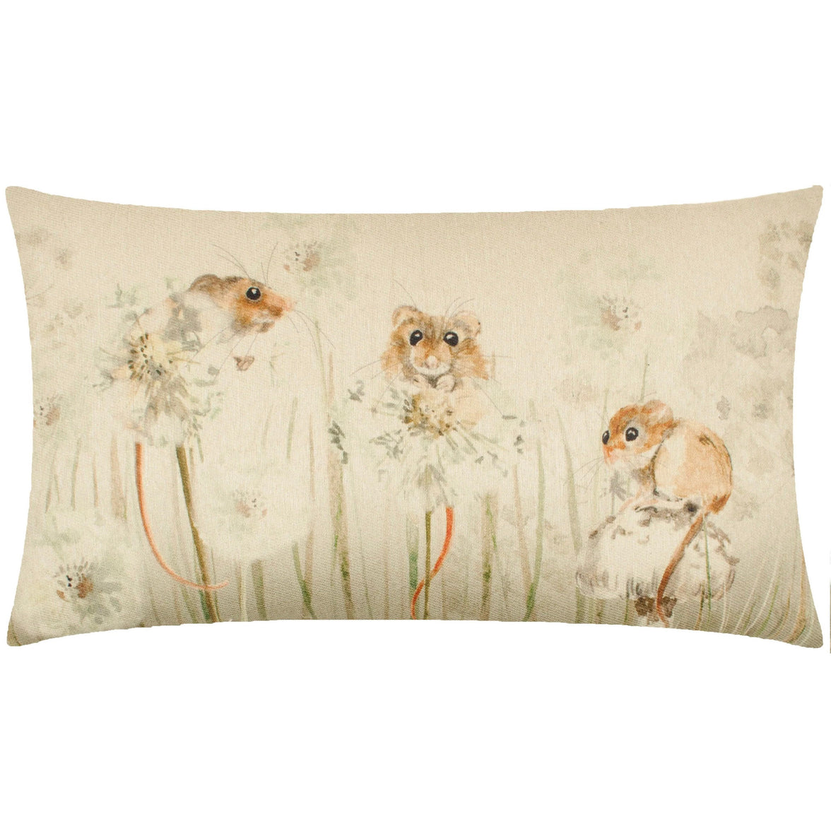 Countryside Mice Reversible Check Cushion