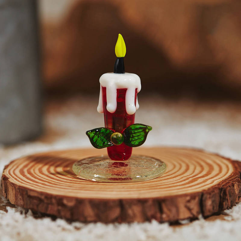 Glass Christmas Candle Ornament