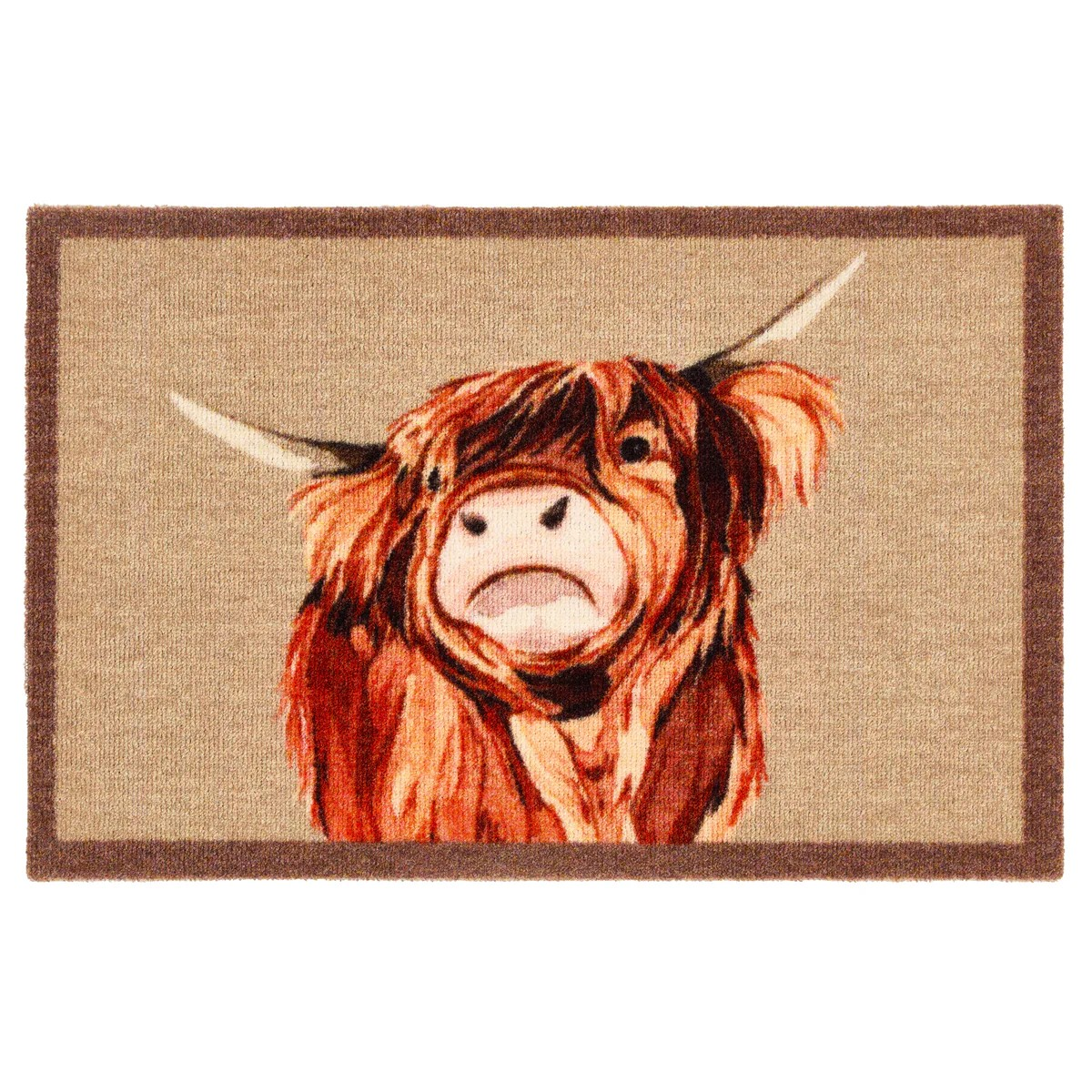 Highland Cow Washable Nylon Doormat