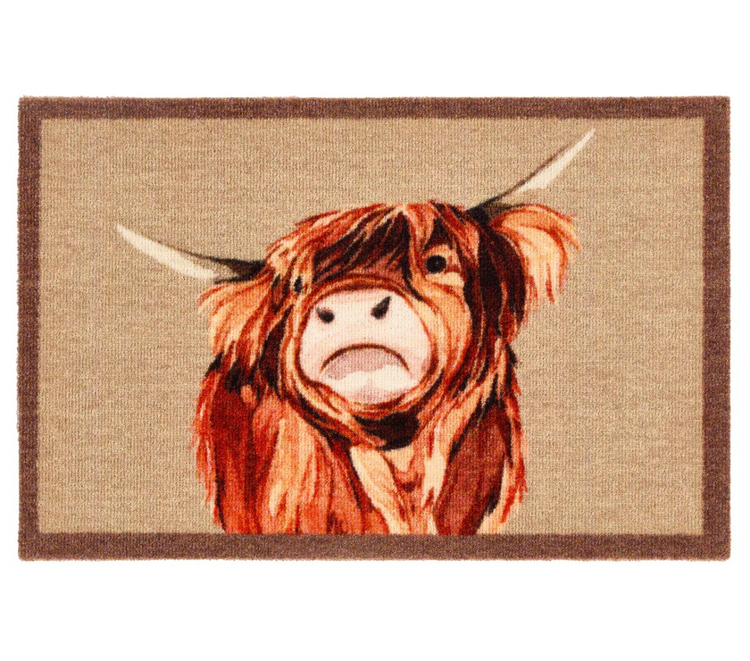 Highland Cow Washable Nylon Doormat