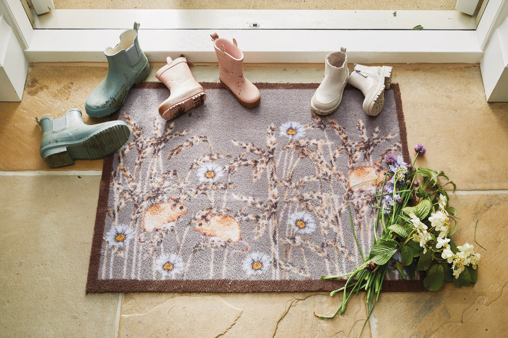 Country Field Mice Washable Door Mat
