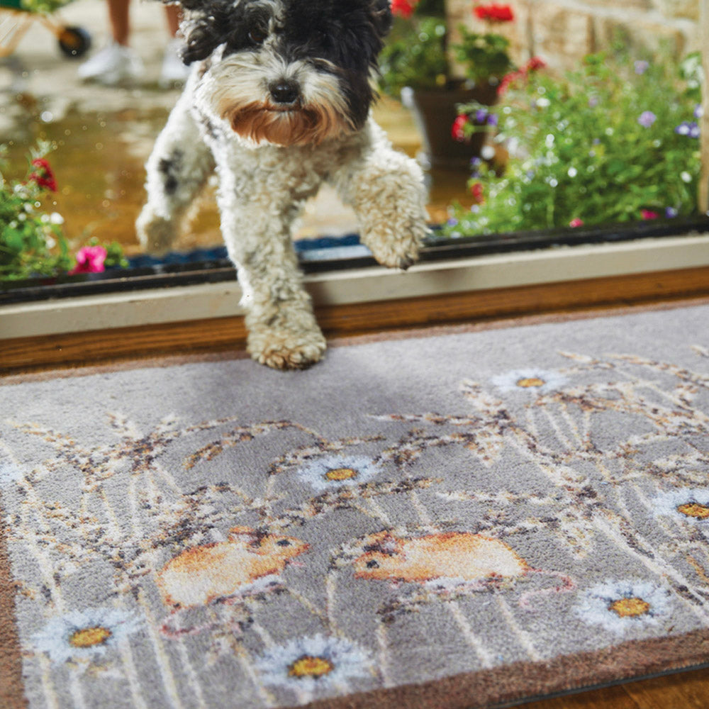 Country Field Mice Washable Door Mat