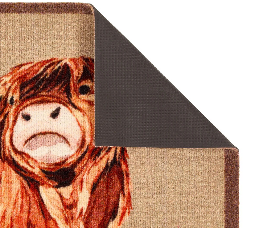 Highland Cow Washable Nylon Doormat