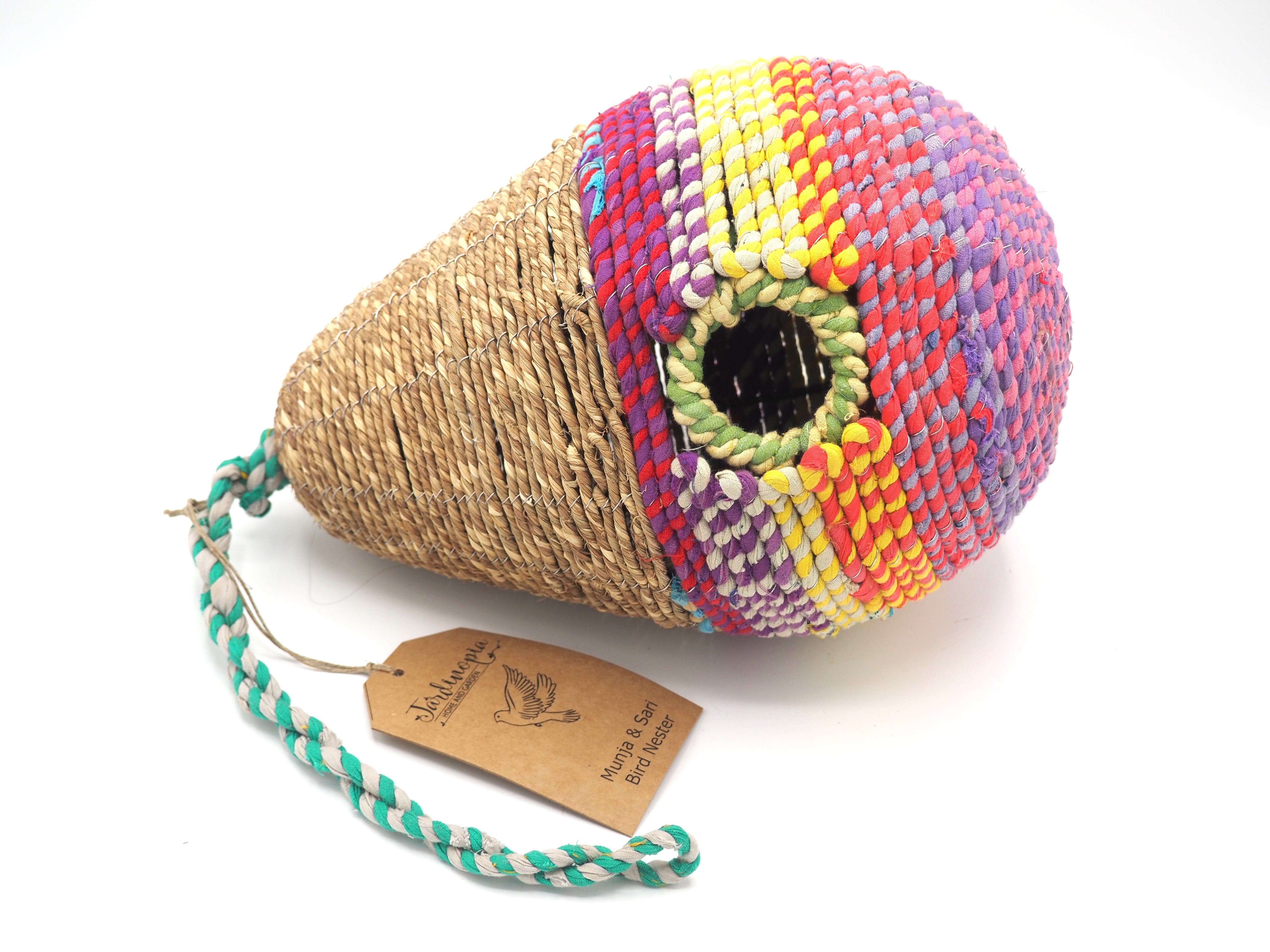 Oval Shaped Artisan Sari Bird Nester