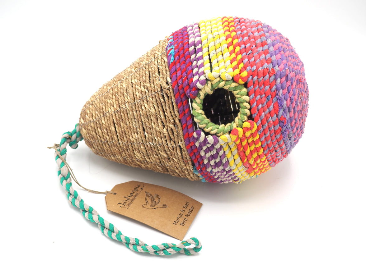 Oval Shaped Artisan Sari Bird Nester