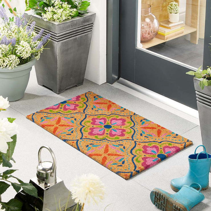 My Mat Bright Tile Printed Coir Door Mat