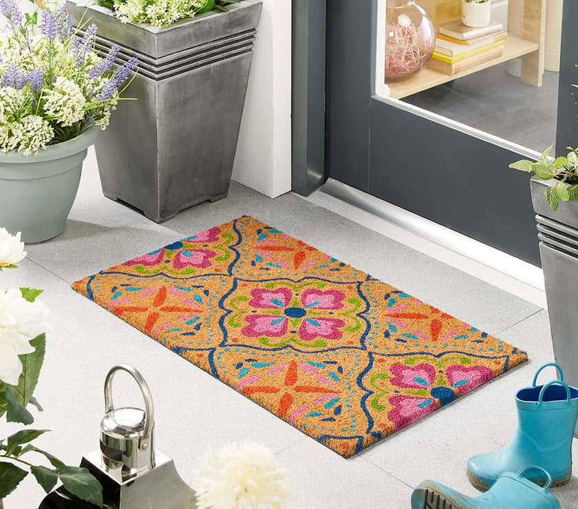 My Mat Bright Tile Printed Coir Door Mat