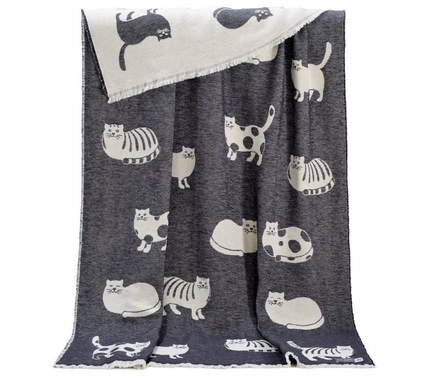 Comfy Cats Pure Cotton Throw