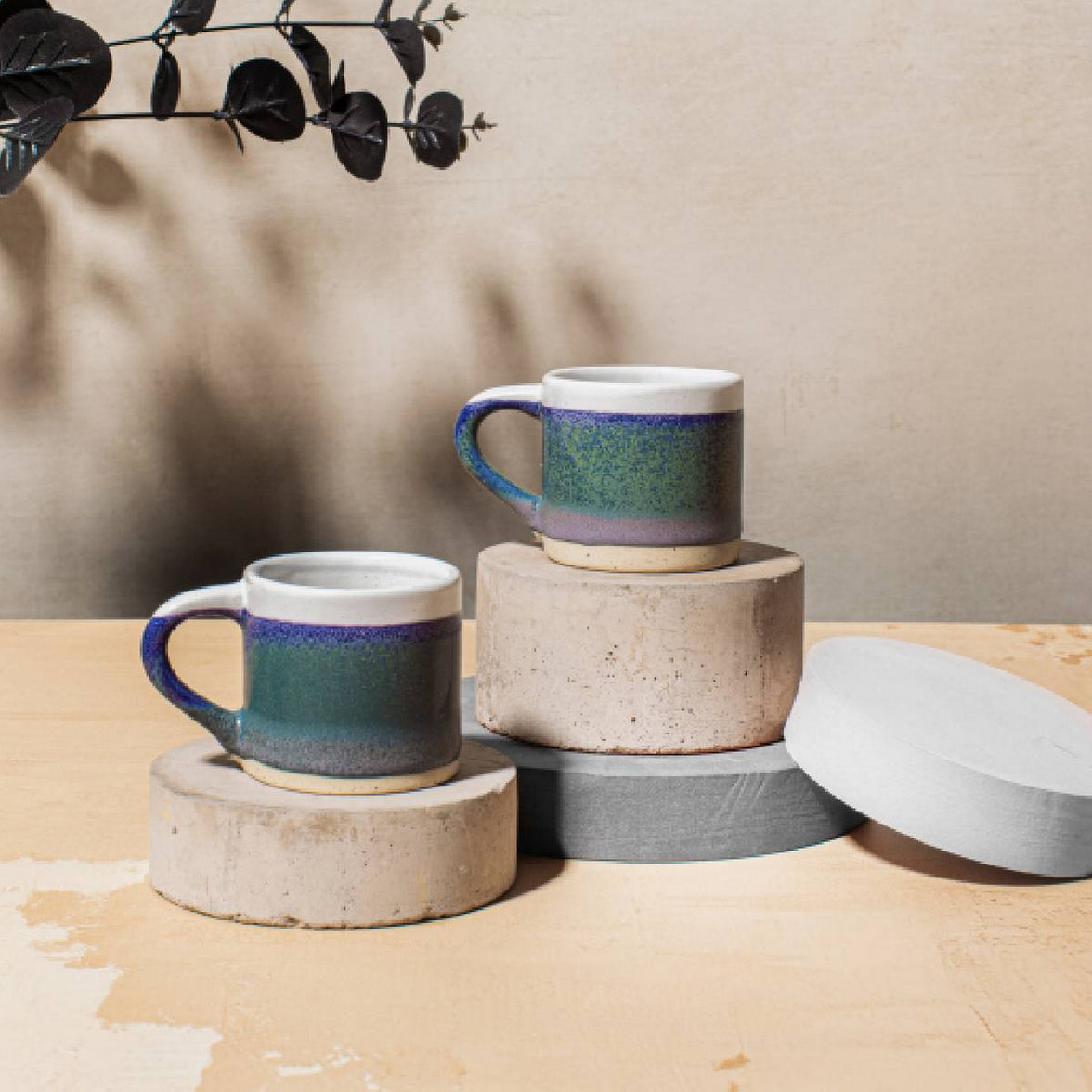 Set of 2 Hand Glazed Espresso Mugs