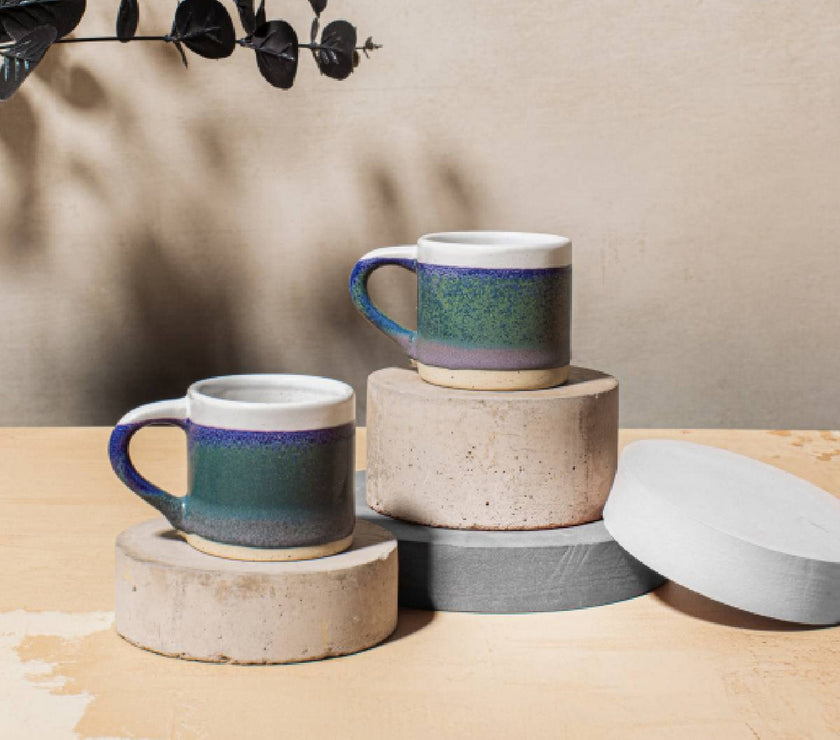 Set of 2 Hand Glazed Espresso Mugs
