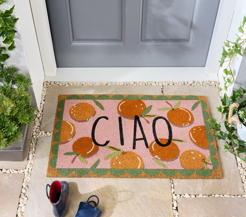 My Mat Printed Coir Door Mat - Ciao Orange