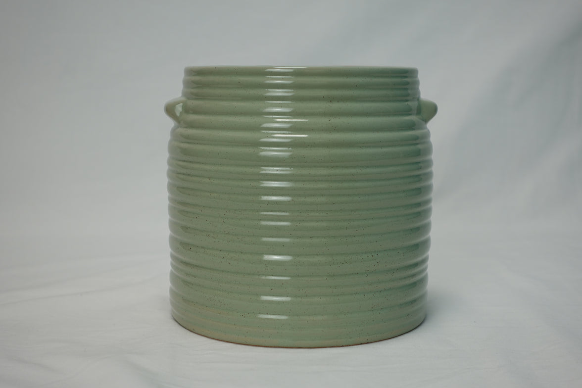 Sage Green Ribbed Planter