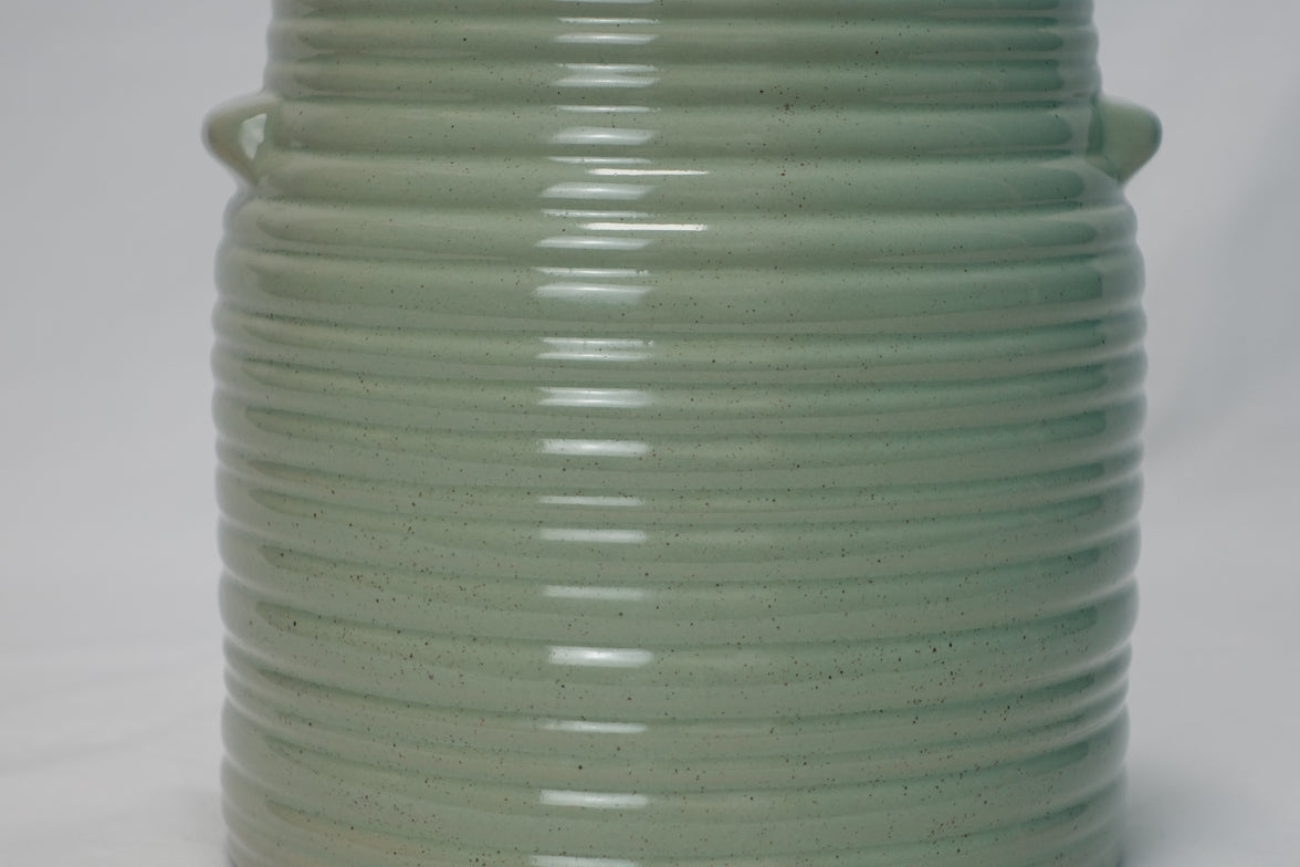 Sage Green Ribbed Planter