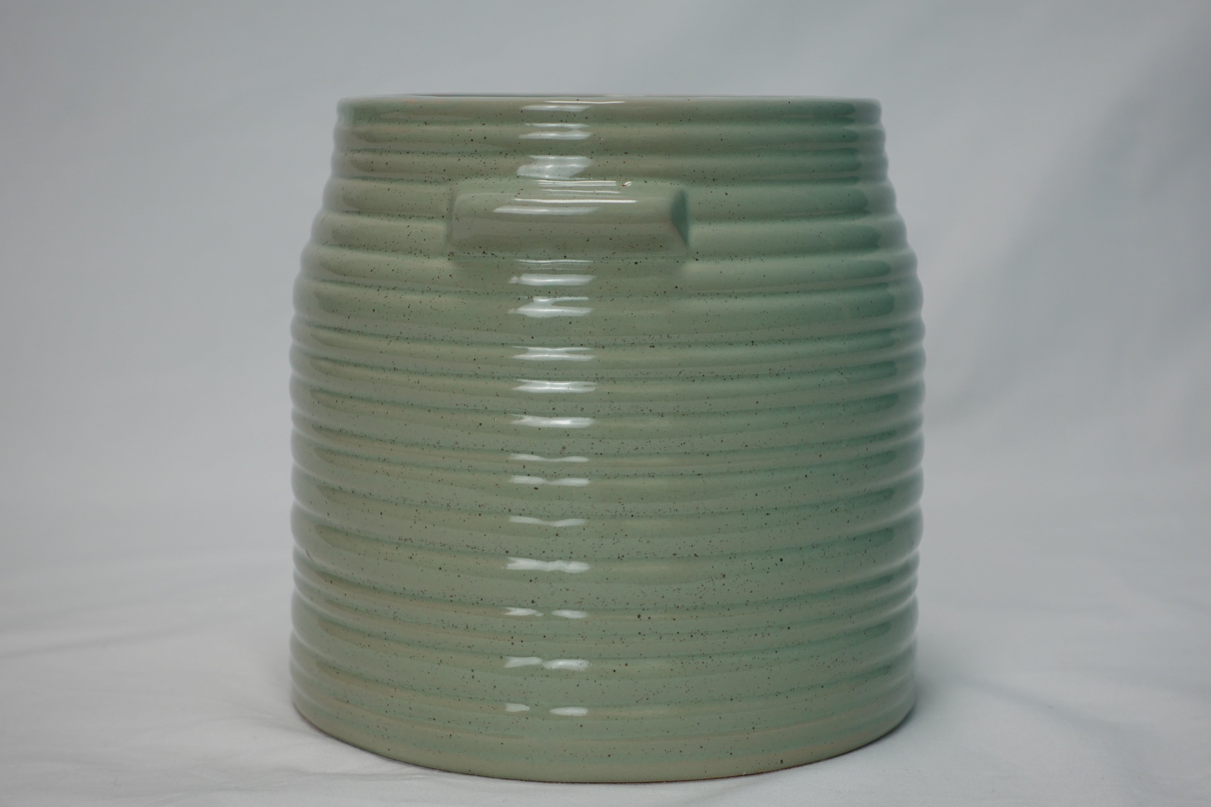Sage Green Ribbed Planter