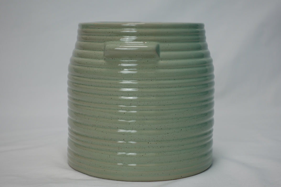 Sage Green Ribbed Planter