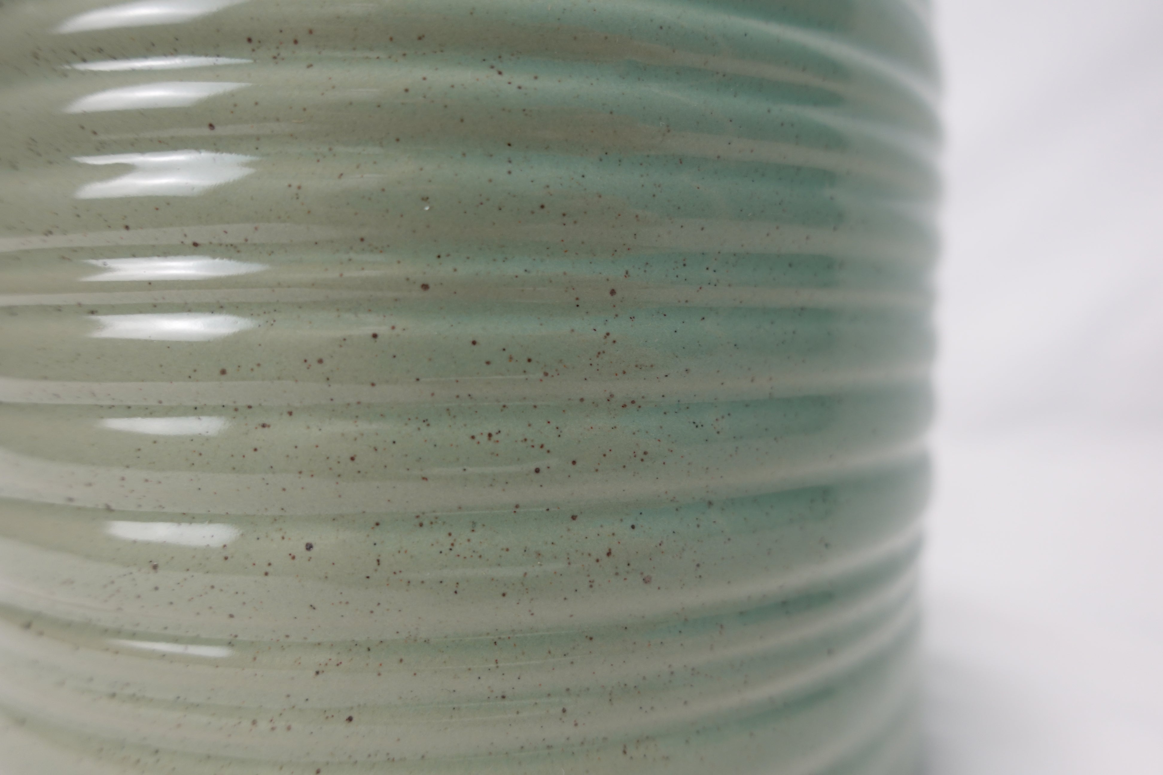 Sage Green Ribbed Planter