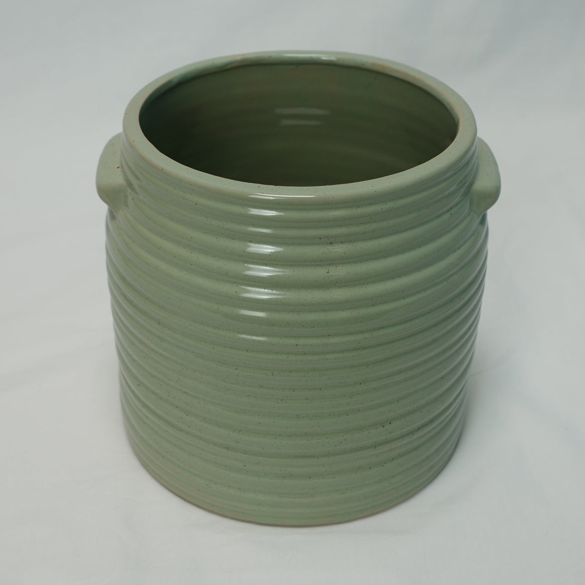 Sage Green Ribbed Planter