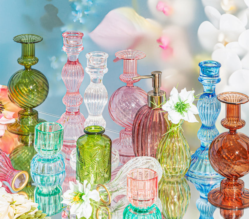 Vintage Style Glass Candle Holder