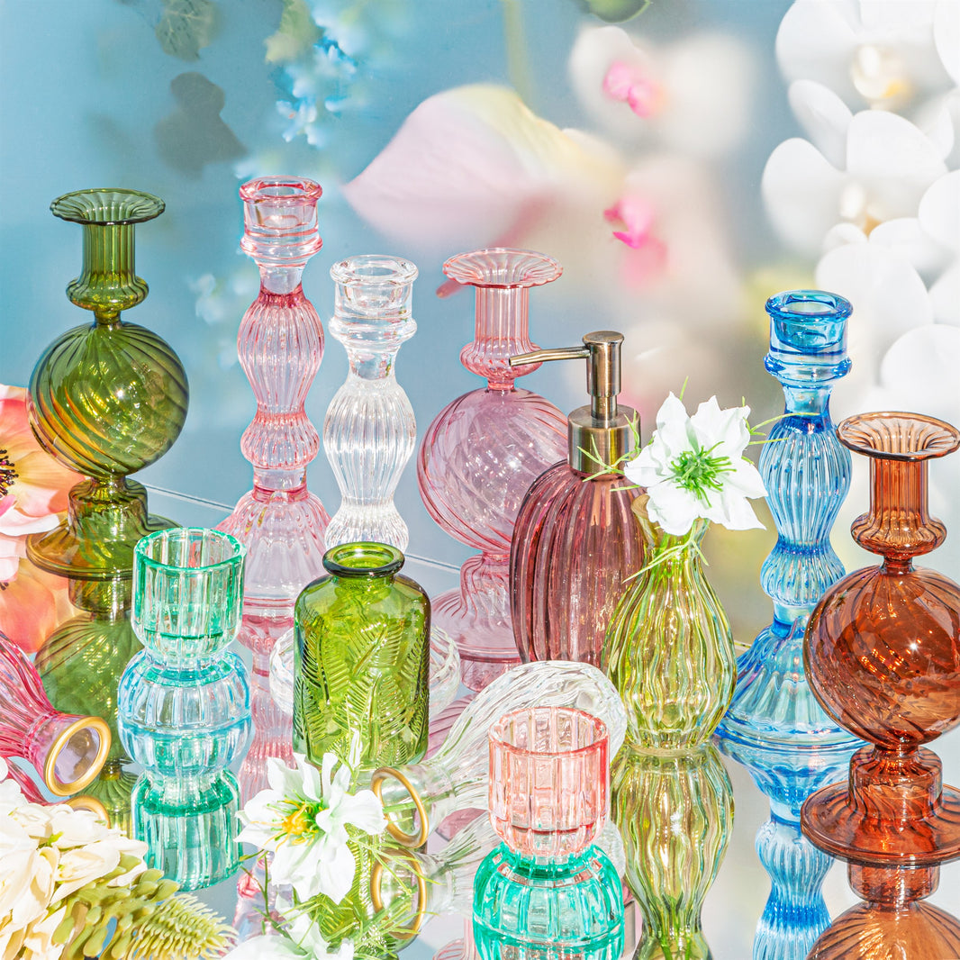 Vintage Style Glass Candle Holder