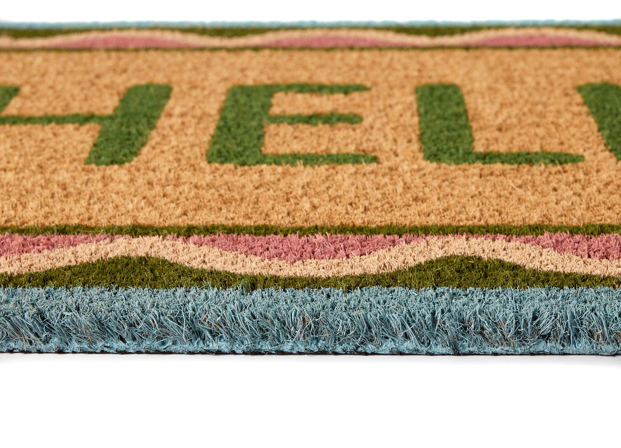 My Mat Printed 'Hello' Scallop Coir Door Mat