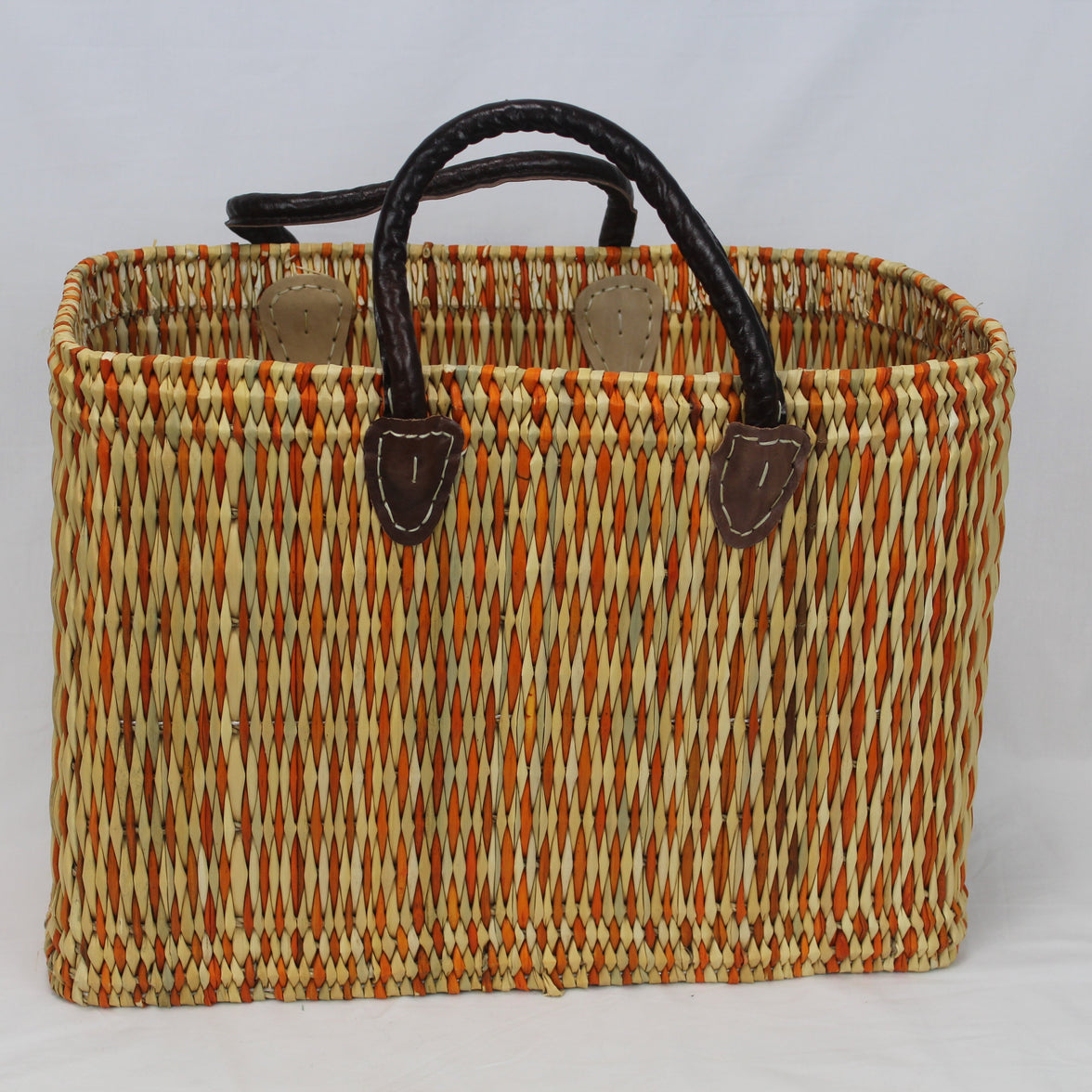 Natural Reed Handmade Moroccan Basket Tote - Set of 2
