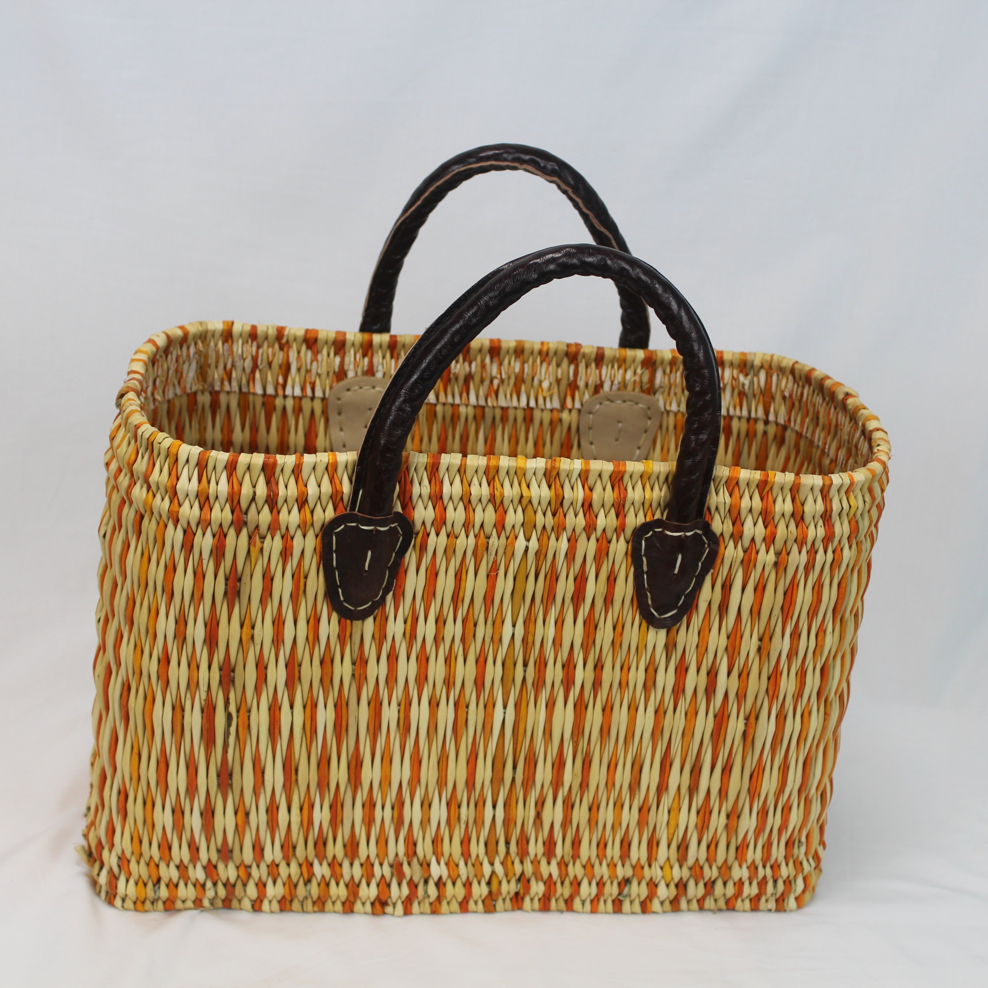 Natural Reed Handmade Moroccan Basket Tote - Set of 2