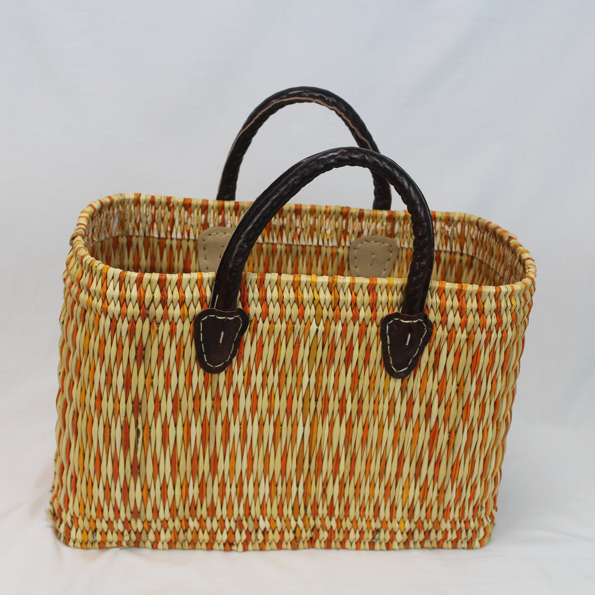 Natural Reed Handmade Moroccan Basket Tote - Set of 2