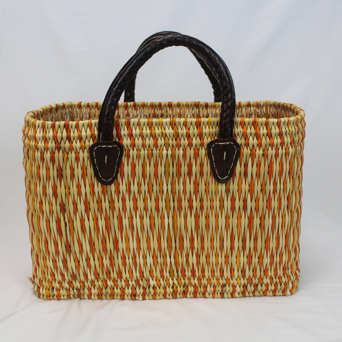 Natural Reed Handmade Moroccan Basket Tote - Set of 2
