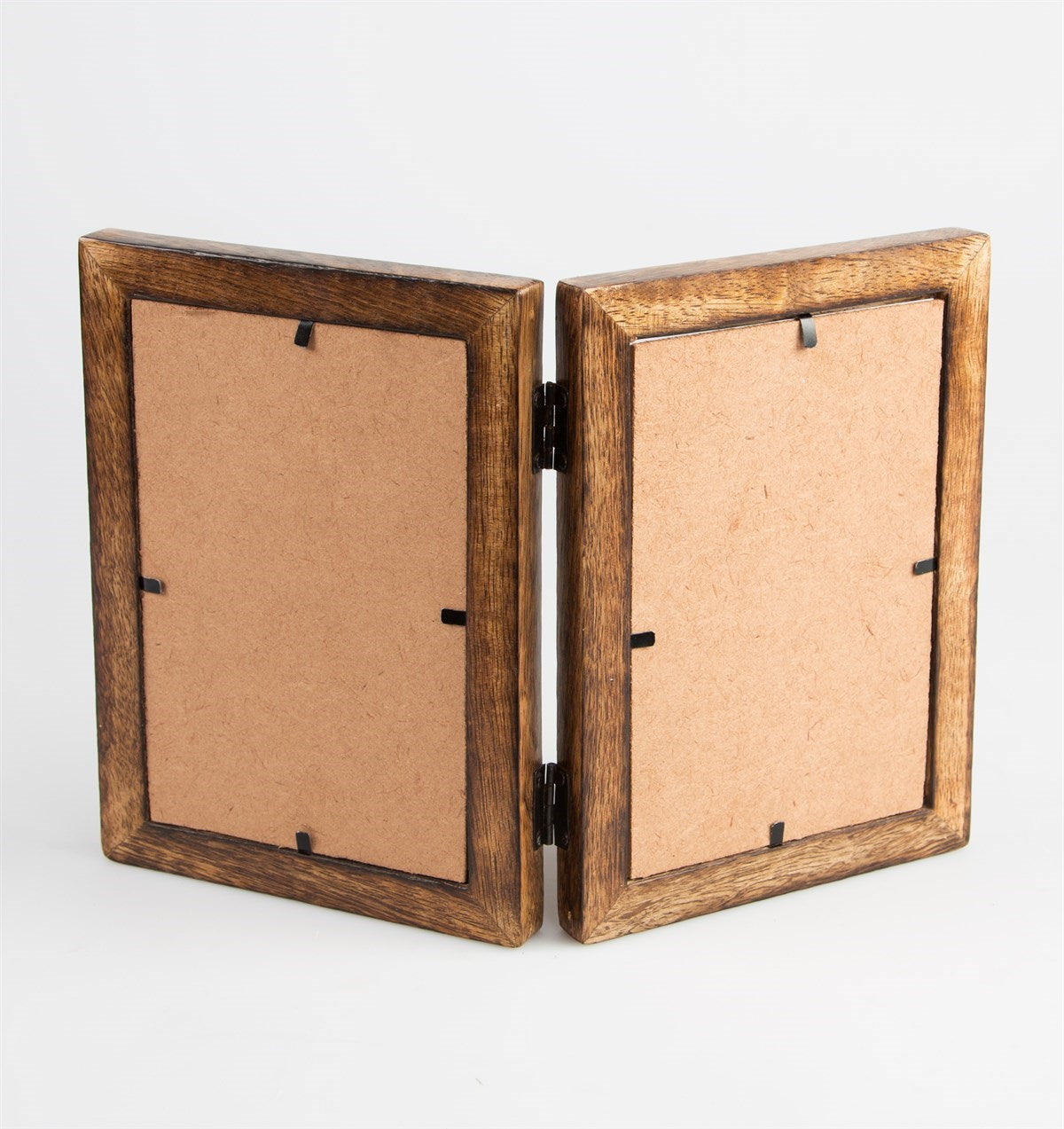 Dark Wood Double Photo Frame