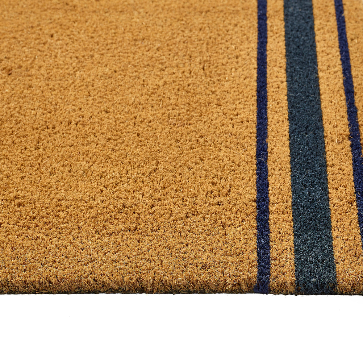 Navy Border Stripe Printed Coir Door Mat