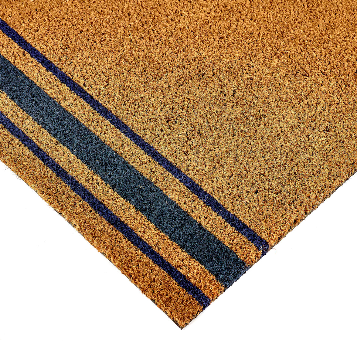 Navy Border Stripe Printed Coir Door Mat