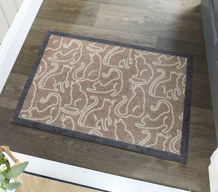 Cats Washable Nylon Doormat