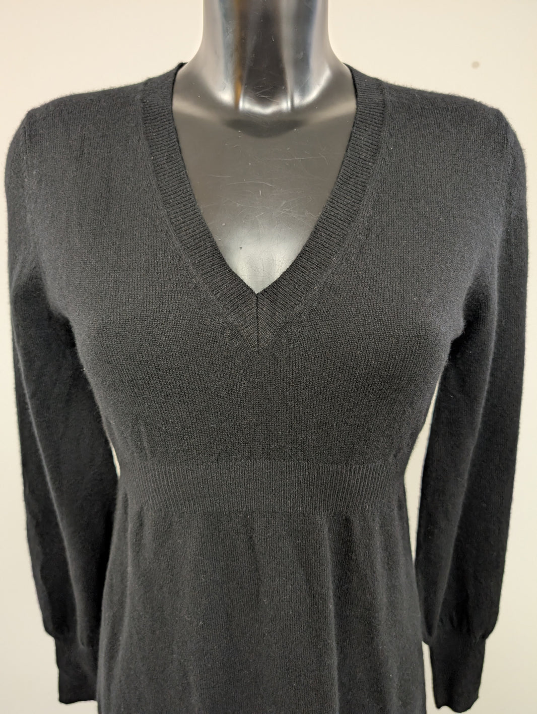 Vintage Black Cashmere Mini Dress by Marilyn Moore Size UK 8/10
