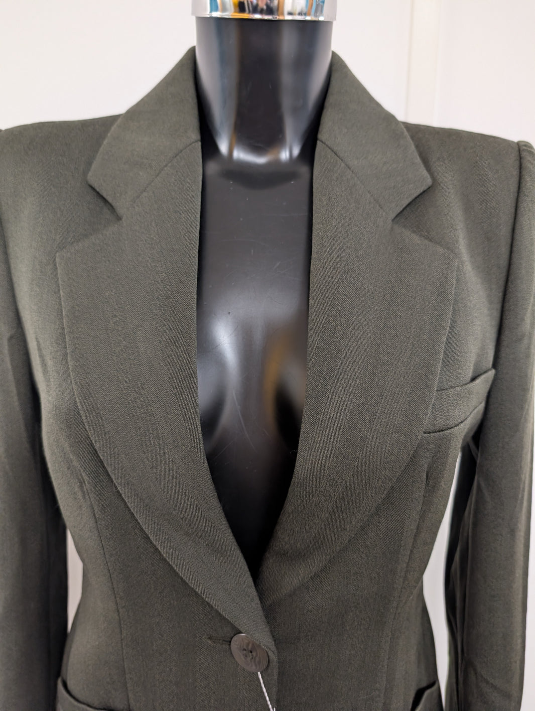 Olive Green Suit Blazer from Armani Collezioni Size UK 10